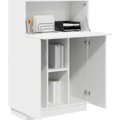 Sale vidaXL Skrivbord med hylla 71.5 x 31.5 x 106.5 cm Konstruerat trä Vit