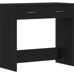 vidaXL Skrivbord med låda Svart Ek 80 x 40 x 75 cm Konstruerat trä