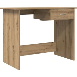vidaXL Skrivbord med låda Artisan Ek 100 x 50 x 76 cm Konstruerat trä