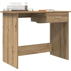 vidaXL Skrivbord med låda Artisan Ek 100 x 50 x 76 cm Konstruerat trä