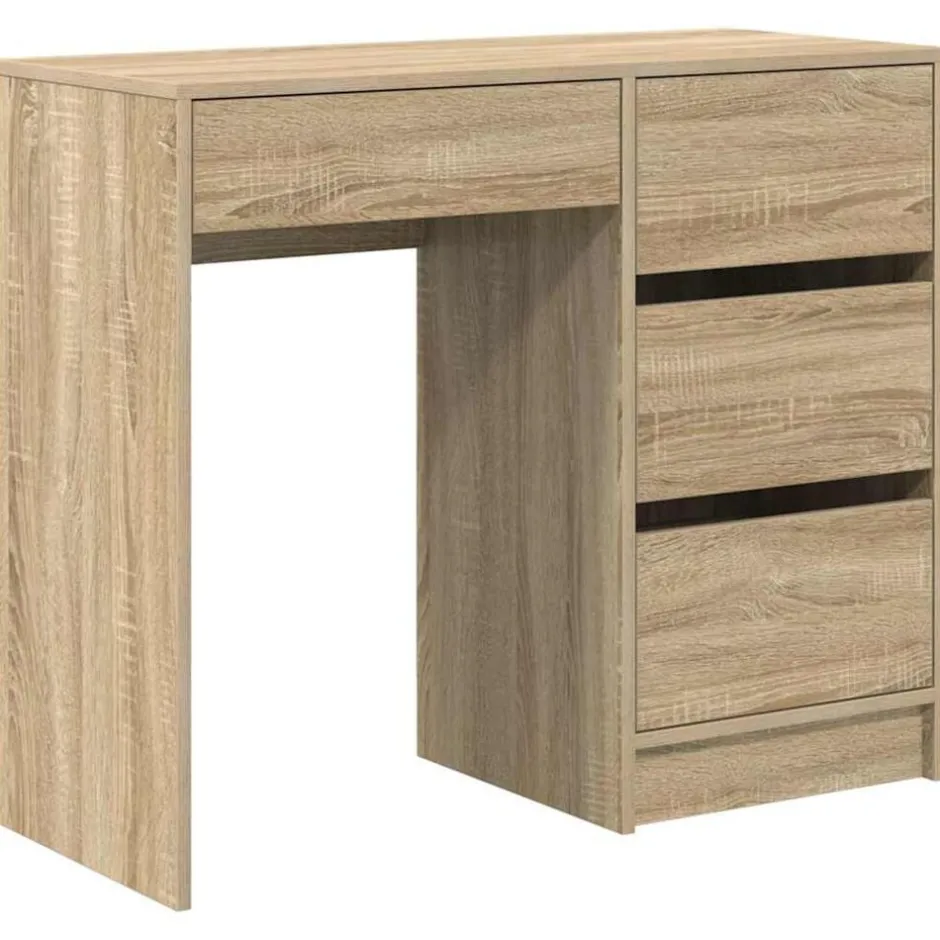 New vidaXL Skrivbord med låda Sonoma-ek 90 x 37.5 x 75 cm Konstruerat trä Sonoma ek
