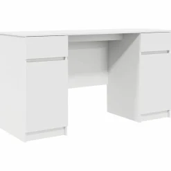 vidaXL Skrivbord med låda Vit 140 x 49 x 76 cm Konstruerat trä