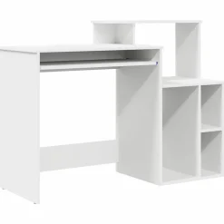 Best vidaXL Skrivbord med låda 120,5 x 44 x 88,5 cm Konstruerat trä Vit