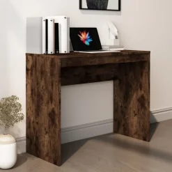 vidaXL Skrivbord rökfärgad ek 90x40x72 cm konstruerat trä