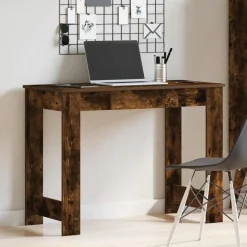 Outlet vidaXL Skrivbord 100x45x75 cm konstruerat trä Rökfärgad ek