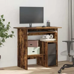 Online vidaXL Skrivbord 80x45x74 cm konstruerat trä Rökfärgad ek