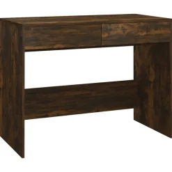 vidaXL Skrivbord rökfärgad ek 101x50x76,5 cm konstruerat trä