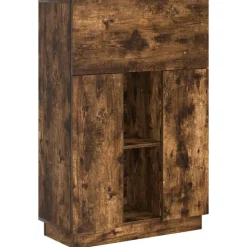 vidaXL Skrivbord Rökt ek 71.5 x 31.5 x 106.5 cm Konstruerat trä