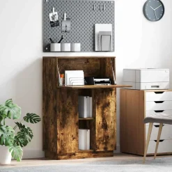 vidaXL Skrivbord Rökt ek 71.5 x 31.5 x 106.5 cm Konstruerat trä