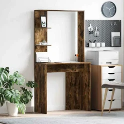 vidaXL Skrivbord Rökt ek 78,5 x 37 x 154,5 cm Konstruerat trä