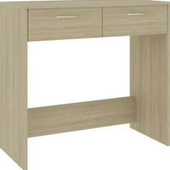 vidaXL Skrivbord sonoma-ek 80x40x75 cm konstruerat trä