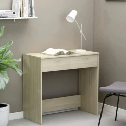 vidaXL Skrivbord sonoma-ek 80x40x75 cm konstruerat trä