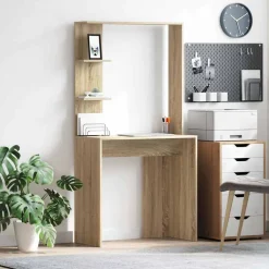 Hot vidaXL Skrivbord Sonoma-ek 78,5 x 37 x 154,5 cm Konstruerat trä Sonoma ek