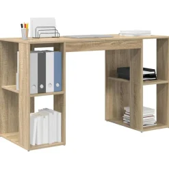 vidaXL Skrivbord Sonoma-ek 130 x 50,5 x 75 cm Konstruerat trä