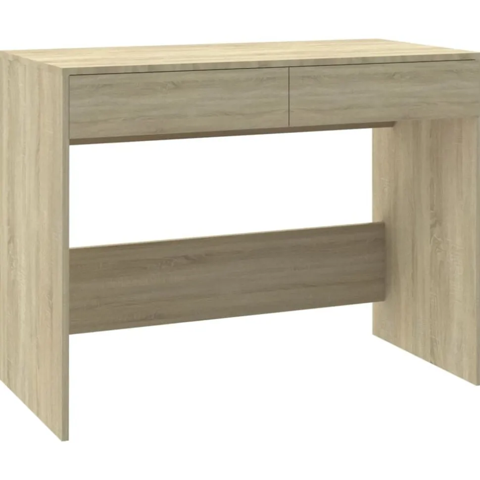 vidaXL Skrivbord sonoma-ek 101x50x76,5 cm konstruerat trä