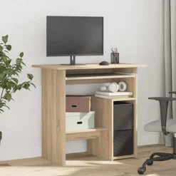 vidaXL Skrivbord sonoma-ek 80x45x74 cm konstruerat trä