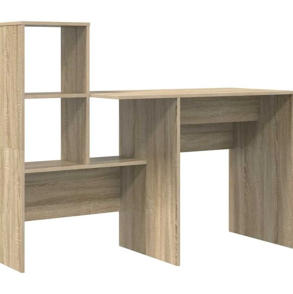 vidaXL Skrivbord Sonoma-ek 131,5 x 50 x 106,5 cm Konstruerat trä