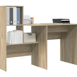 vidaXL Skrivbord Sonoma-ek 131,5 x 50 x 106,5 cm Konstruerat trä