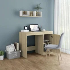 Hot vidaXL Skrivbord sonoma-ek 100x50x76 cm konstruerat trä Sonoma ek