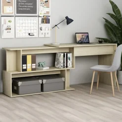 Online vidaXL Skrivbord sonoma-ek 200x50x76 cm konstruerat trä Sonoma ek