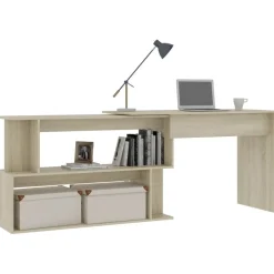 Online vidaXL Skrivbord sonoma-ek 200x50x76 cm konstruerat trä Sonoma ek
