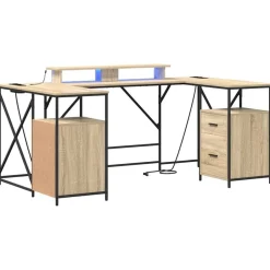 Online vidaXL Skrivbord Sonoma-ek 182 x 101 x 87,5 cm Konstruerat trä Sonoma ek