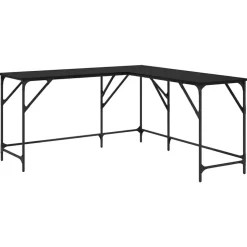 vidaXL Skrivbord Svart Ek 149 x 149 x 75 cm Konstruerat trä