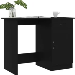 vidaXL Skrivbord svart 100x50x76 cm konstruerat trä