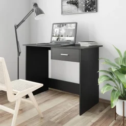 vidaXL Skrivbord svart 100x50x76 cm konstruerat trä