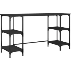 vidaXL Skrivbord svart 140x50x75 cm metall och konstruerat trä