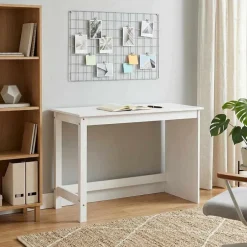 New vidaXL Skrivbord 112 x 50 x 75 cm Massiv furu Vit