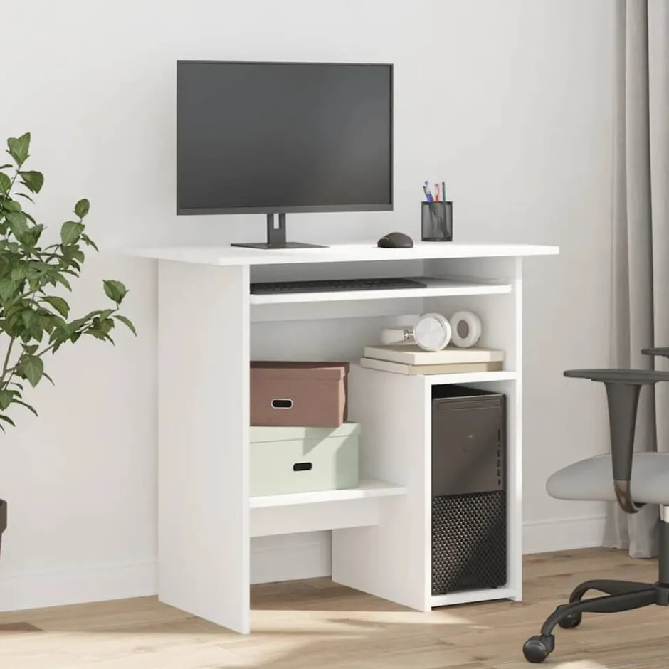 Discount vidaXL Skrivbord 80x45x74 cm konstruerat trä Vit