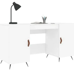 vidaXL Skrivbord vit 140x50x75 cm konstruerat trä