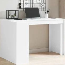 vidaXL Skrivbord vit 123,5x73,5x75 cm konstruerat trä