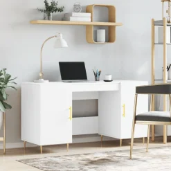 Discount vidaXL Skrivbord 140x50x75 cm konstruerat trä Vit