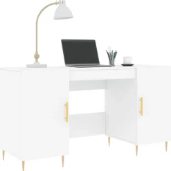 Discount vidaXL Skrivbord 140x50x75 cm konstruerat trä Vit
