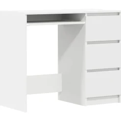 vidaXL Skrivbord vit 90x45x76 cm konstruerat trä