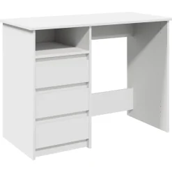 vidaXL Skrivbord vit 102x50x75 cm konstruerat trä