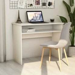 vidaXL Skrivbord 90x50x74 cm konstruerat trä Vit
