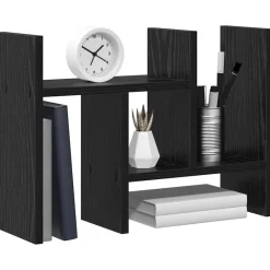 vidaXL Skrivbordshållare 50 x 15,5 x 35,5 cm Konstruerat trä Svart ek