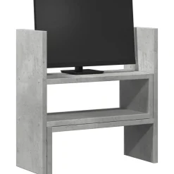 Sale vidaXL Skrivbordshylla justerbar 40x17x41 cm konstruerat trä Betonggrå