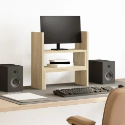 vidaXL Skrivbordshylla justerbar sonoma-ek 40x17x41 cm konstruerat trä Sonoma ek