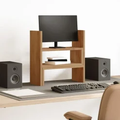 Best vidaXL Skrivbordshylla justerbar artisian ek 40x17x41 cm konstr. trä artisan ek