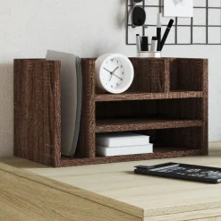 vidaXL Skrivbordshyllor brun ek 44,5x24x25 cm konstruerat trä
