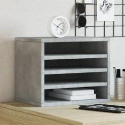 Hot vidaXL Skrivbordshyllor 36x26x29,5 cm konstruerat trä Betonggrå