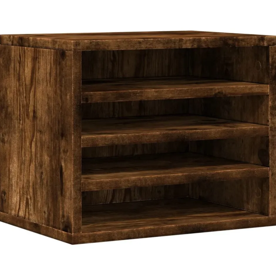 Outlet vidaXL Skrivbordshyllor 36x26x29,5 cm konstruerat trä Rökfärgad ek