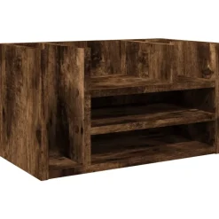 vidaXL Skrivbordshyllor rökfärgad ek 44,5x24x25 cm konstruerat trä