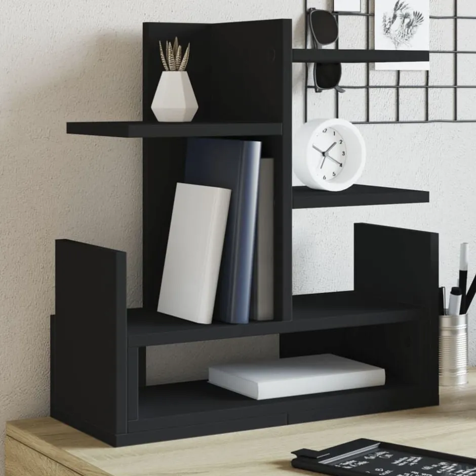 Online vidaXL Skrivbordshyllor 49x20x52,5 cm konstruerat trä Svart