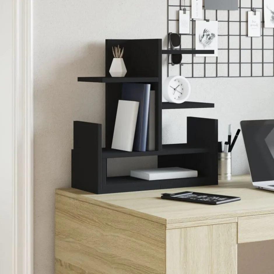 Online vidaXL Skrivbordshyllor 49x20x52,5 cm konstruerat trä Svart