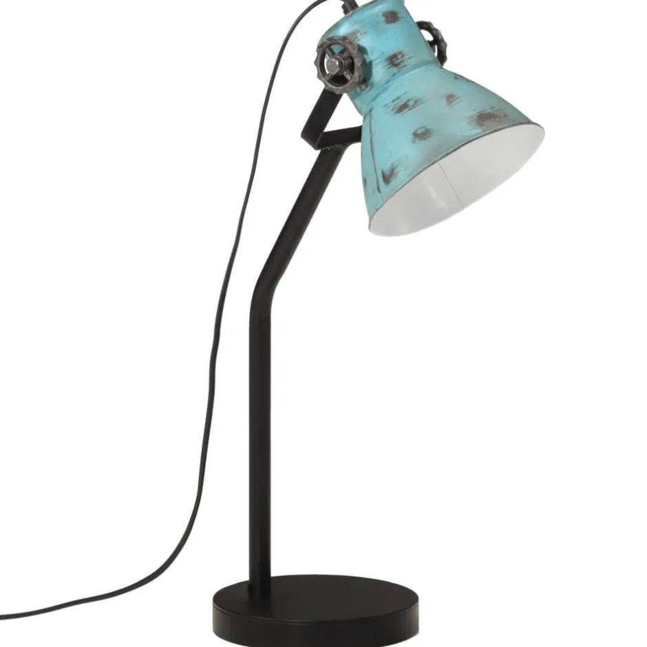 Clearance vidaXL Skrivbordslampa 25 W nött 17x17x60 cm E27 Blå